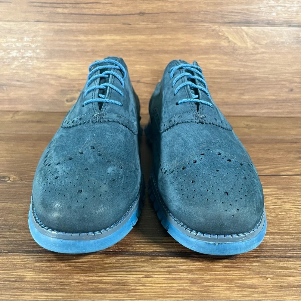 COLE HAAN ZeroGrand Blue Suede Wingtips Dress Shoes Men’s Size 11 Oxford Sneaker